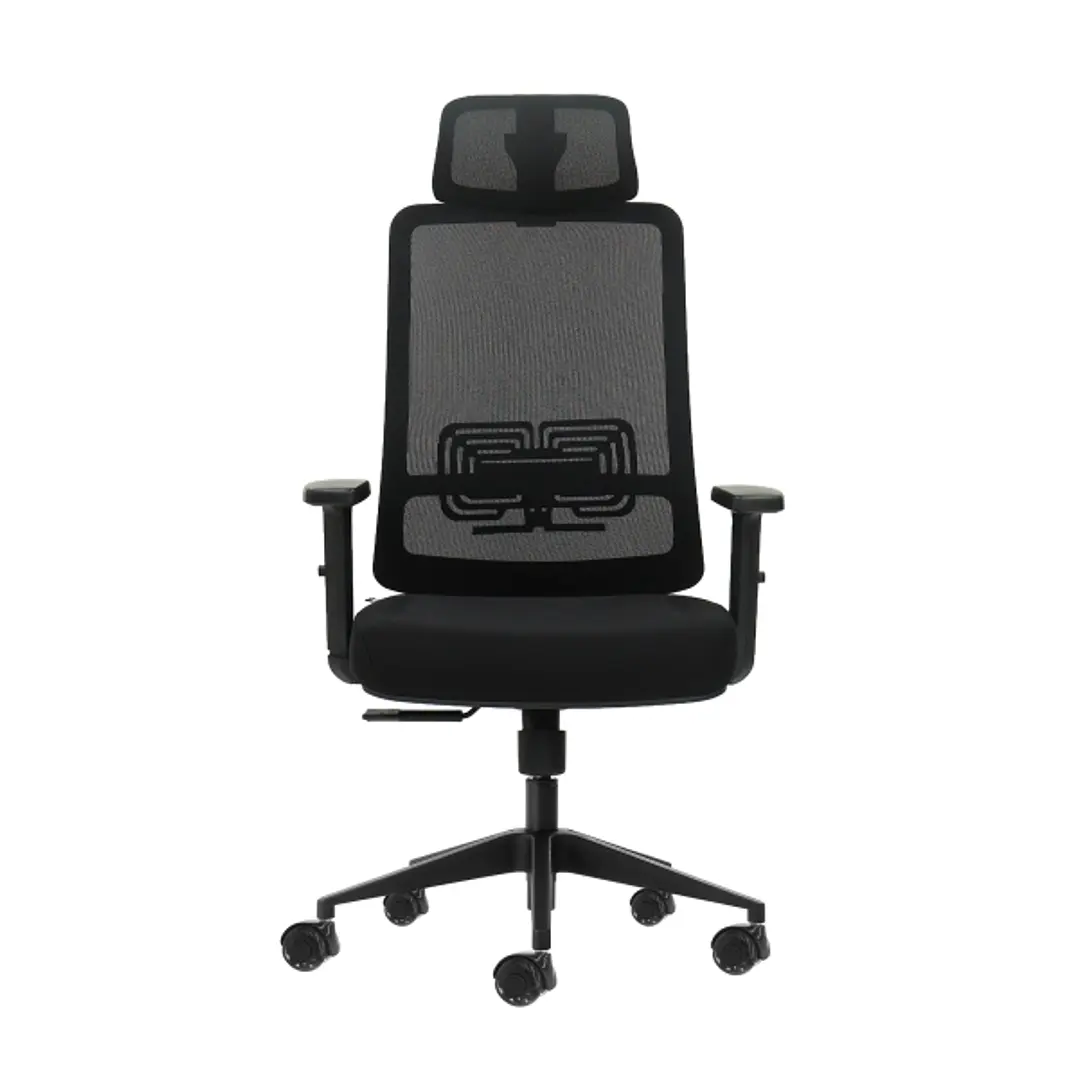 Oqonos Cherg 016 Silla de Oficina Ergonomica con Reposacabezas Cervical Ajustable, Tejido Impermeable, Mecanismo Autobalanceado, Soporte Lumbar Ajusta 1