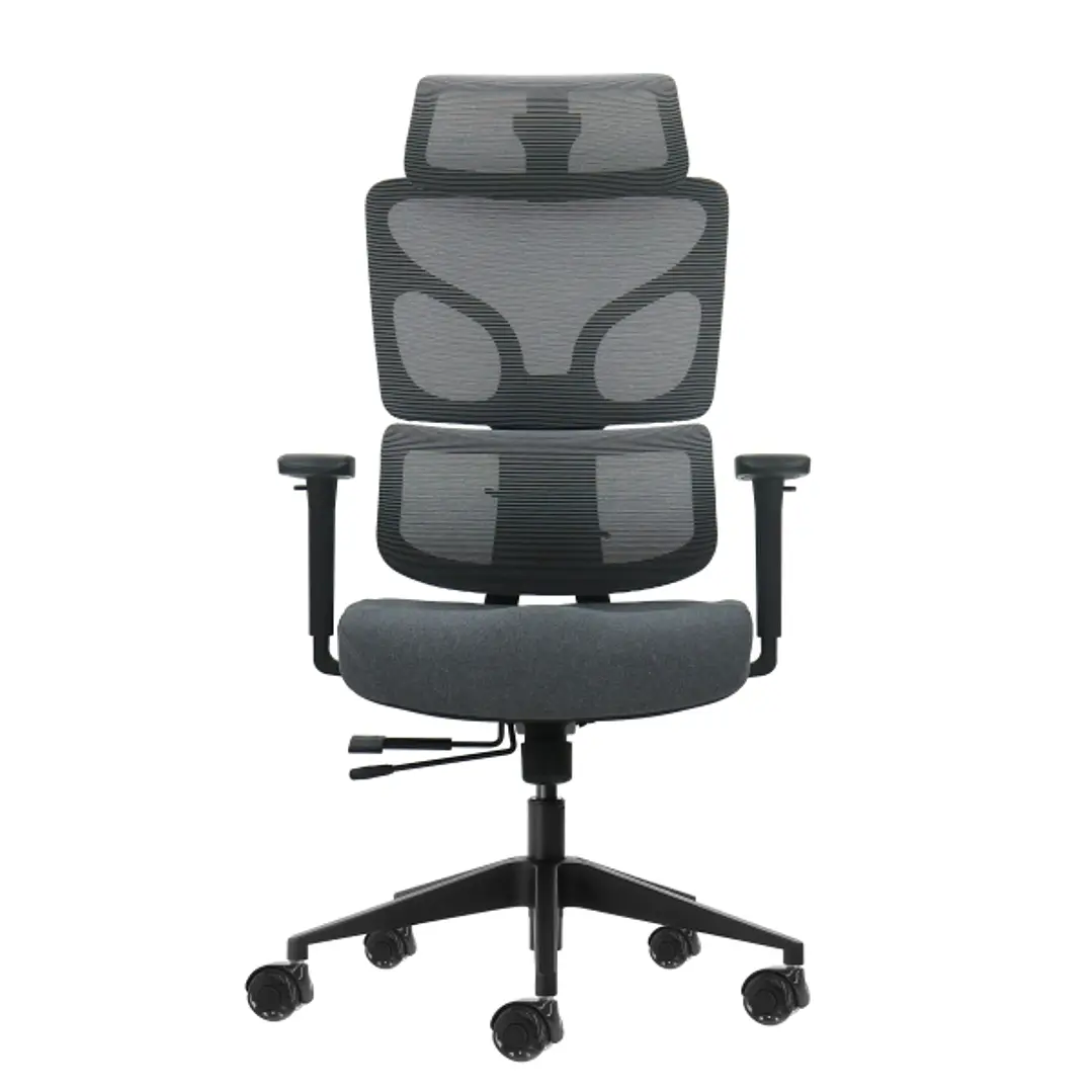 Oqonos Cherg 011 Silla de Oficina Ergonomica con Reposacabezas Cervical Ajustable, Respaldo y Asiento de Malla Elastica, Reposabrazos 4D, Asiento Desl 1