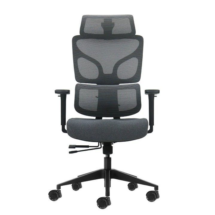 Oqonos Cherg 011 Silla de Oficina Ergonomica con Reposacabezas Cervical Ajustable, Respaldo y Asiento de Malla Elastica, Reposabrazos 4D, Asiento Desl 1
