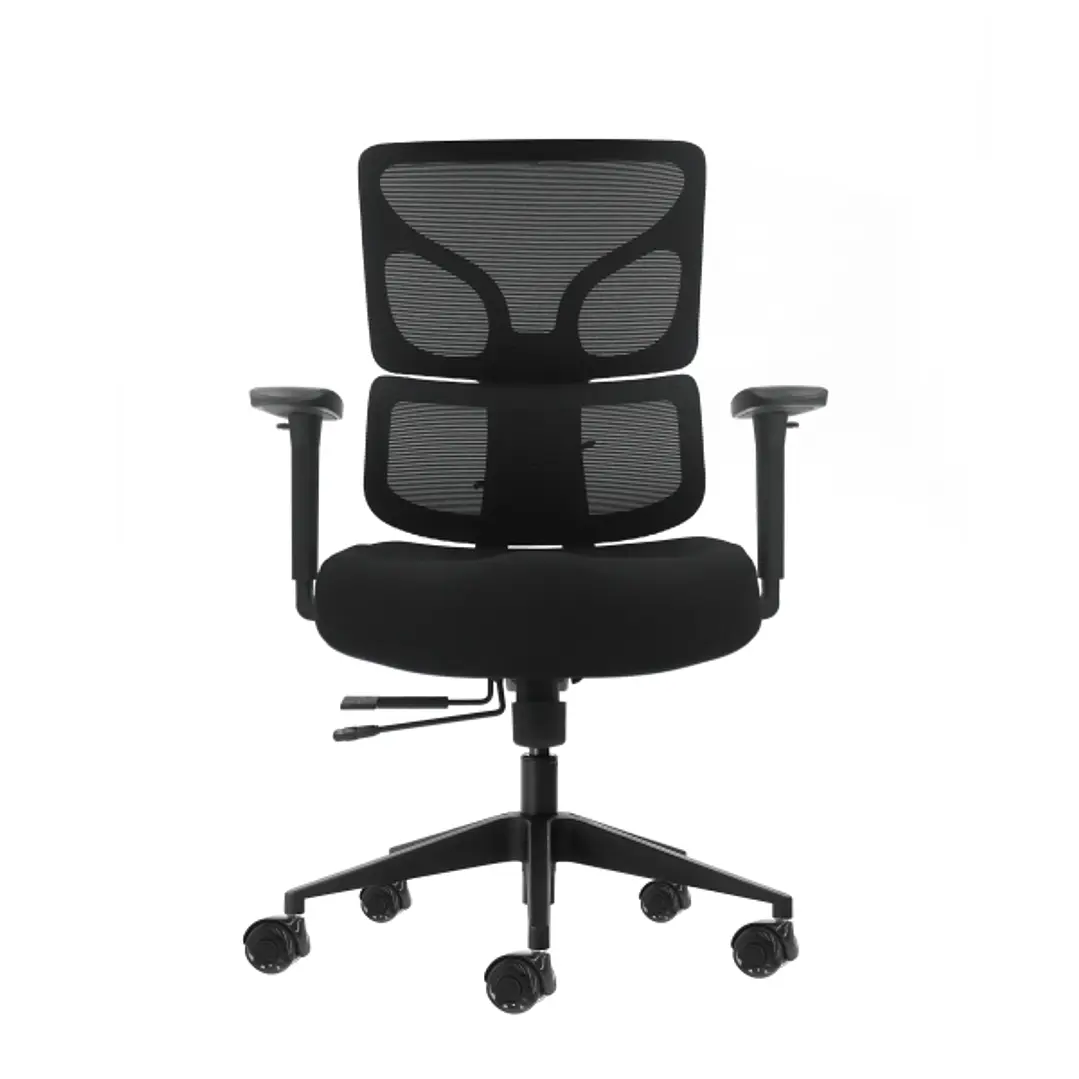 Oqonos Cherg 012 Silla de Oficina Ergonomica con Respaldo y Asiento de Malla Elastica, Reposabrazos 4D, Asiento Deslizable Ergonomico Moldeado y Rueda 1