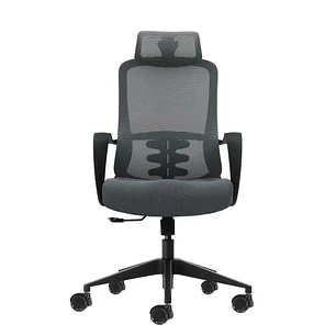 Oqonos Cherg 005 Silla de Oficina Ergonomica con Reposacabezas Cervical Ajustable, Respaldo de Malla Transpirable, Piston de Gas Clase 4, Soporte Lumb