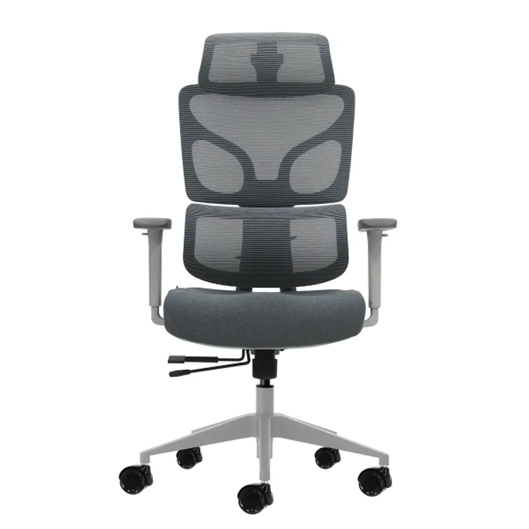 Oqonos Cherg 014 Silla de Oficina Ergonomica con Reposacabezas Cervical Ajustable, Respaldo y Asiento de Malla Elastica, Reposabrazos 4D, Asiento Desl 1