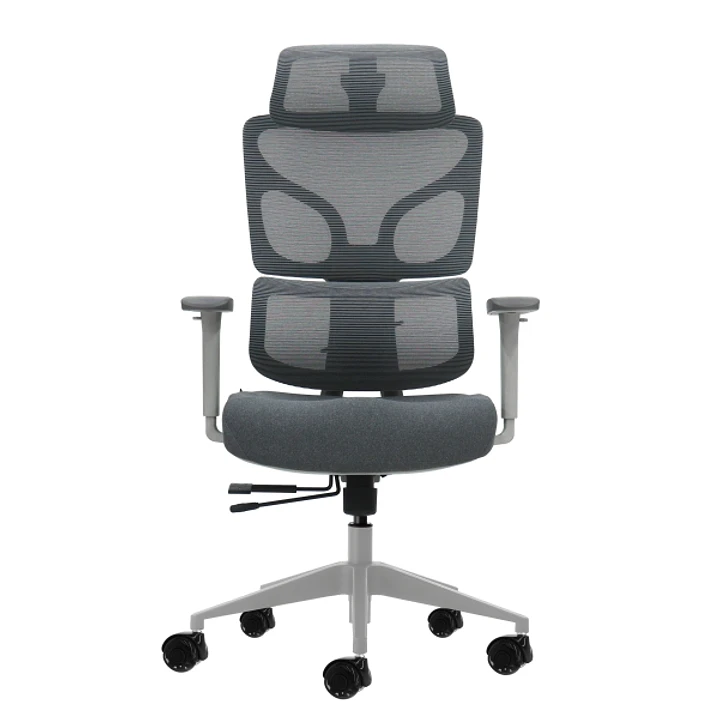 Oqonos Cherg 014 Silla de Oficina Ergonomica con Reposacabezas Cervical Ajustable, Respaldo y Asiento de Malla Elastica, Reposabrazos 4D, Asiento Desl 1