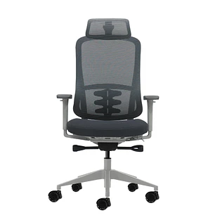 Oqonos Cherg 022 Silla de Oficina Ergonomica con Reposacabezas Cervical Ajustable, Mecanismo Autobalanceado, Reposabrazos 4D, Asiento Deslizable y Rue