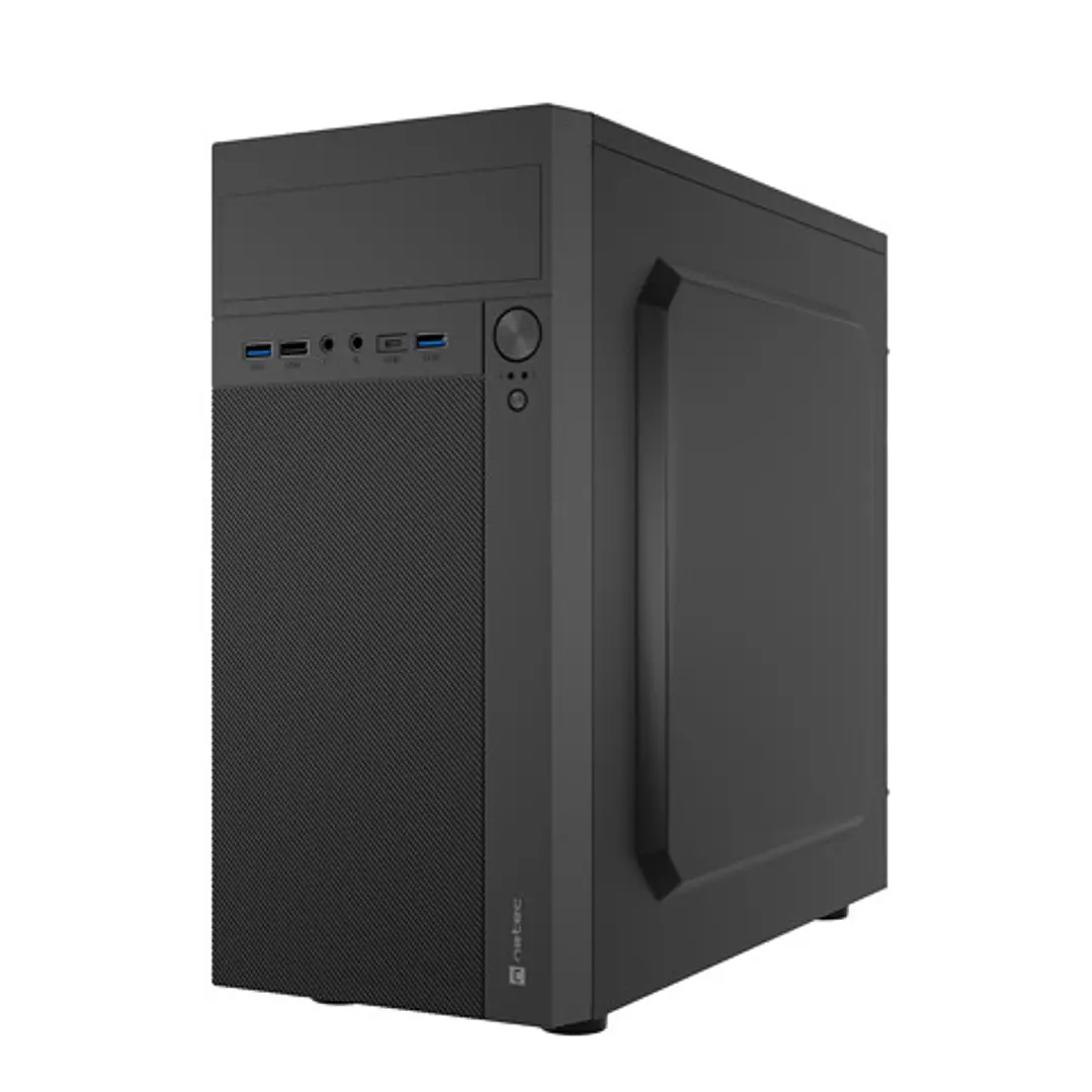 Natec Helix USB-C Caja Mini Torre MiniATX - Compatible Micro-ATX y Mini-ITX - 1xUSB-C, 2xUSB 3.0, 2xUSB2.0 y 2xMiniJack - Color Negro 1