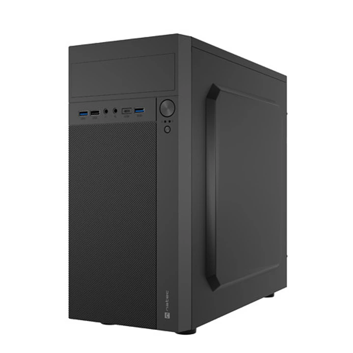 Natec Helix USB-C Caja Mini Torre MiniATX - Compatible Micro-ATX y Mini-ITX - 1xUSB-C, 2xUSB 3.0, 2xUSB2.0 y 2xMiniJack - Color Negro 1