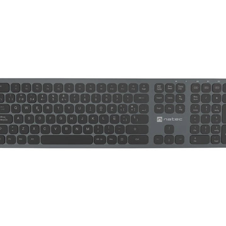 Natec Dolphin Teclado inalambrico Slim - Aluminio - Bluetooth + 2,4 Ghz - Switch X-Scissors - Color Negro 1