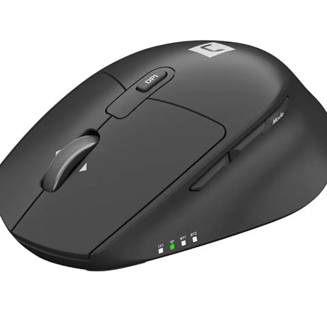 Natec Kite Raton Optico Inalambrico - Bluetooth y 2,4 Ghz - Adaptador USB - 9 Botones - Color Negro 1