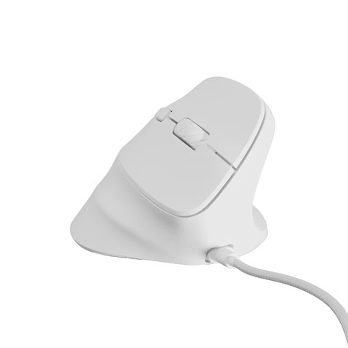 Natec Crake 2 Pro Raton Optico Vertical - 12.800 dpi - Programable - Ergonomico - Ilumincacion RGB Personalizable - Color Blanco 1