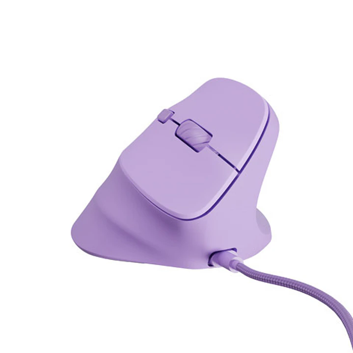 Natec Crake 2 Pro Raton Optico Vertical - 12.800 dpi - Programable - Ergonomico - Ilumincacion RGB Personalizable - Color Lavanda 1