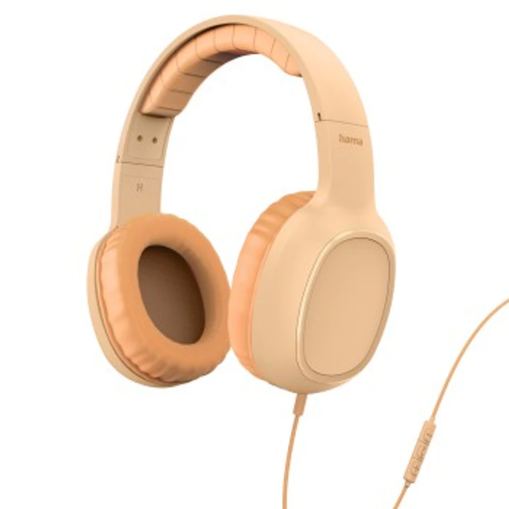 Hama Fun C Auriculares con Microfono Omnidireccional - Cable 1.2m - Diadema Ajustable - Almohadillas de Cuero - Color Naranja 1