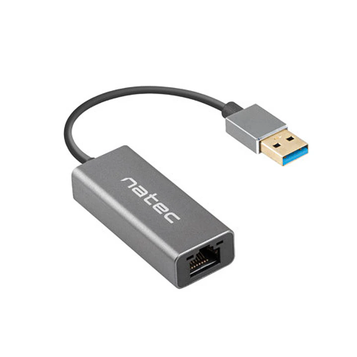 Natec Cricket Adaptador de Red Ethernet USB 3.0 a RJ45 1GB - Transferencia de Datos Rapida y Fiable - Color Gris 1