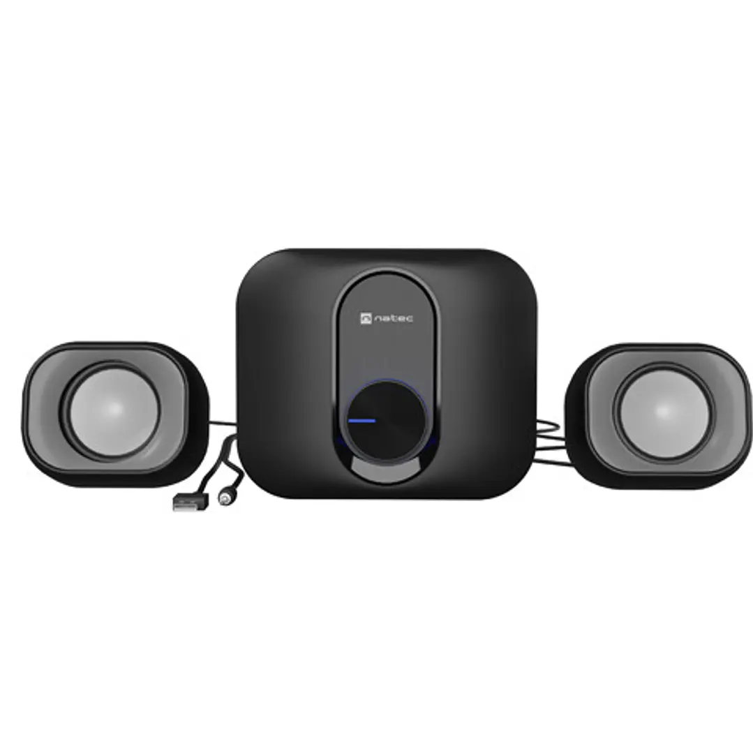 Natec Pug Altavoces 2.1 11W RMS - Diseño Compacto con Subwoofer Dedicado - Alimentación USB - Plug and Play - Color Negro 1
