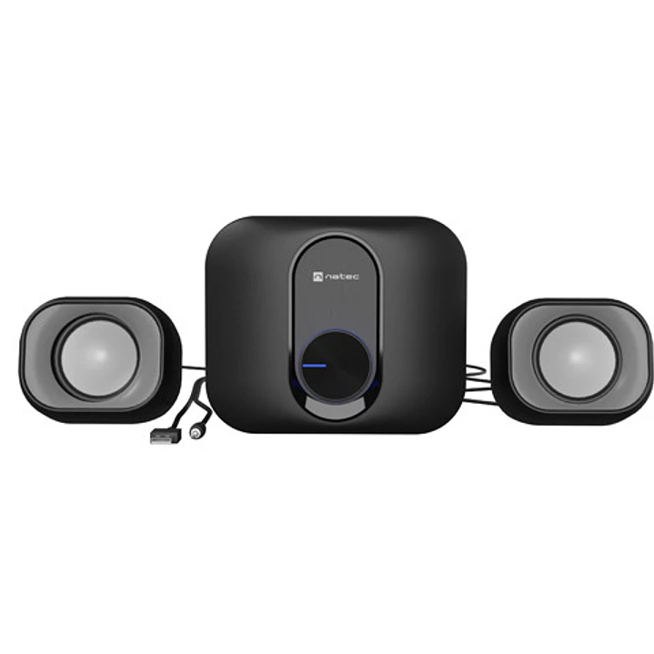 Natec Pug Altavoces 2.1 11W RMS - Diseño Compacto con Subwoofer Dedicado - Alimentación USB - Plug and Play - Color Negro 1
