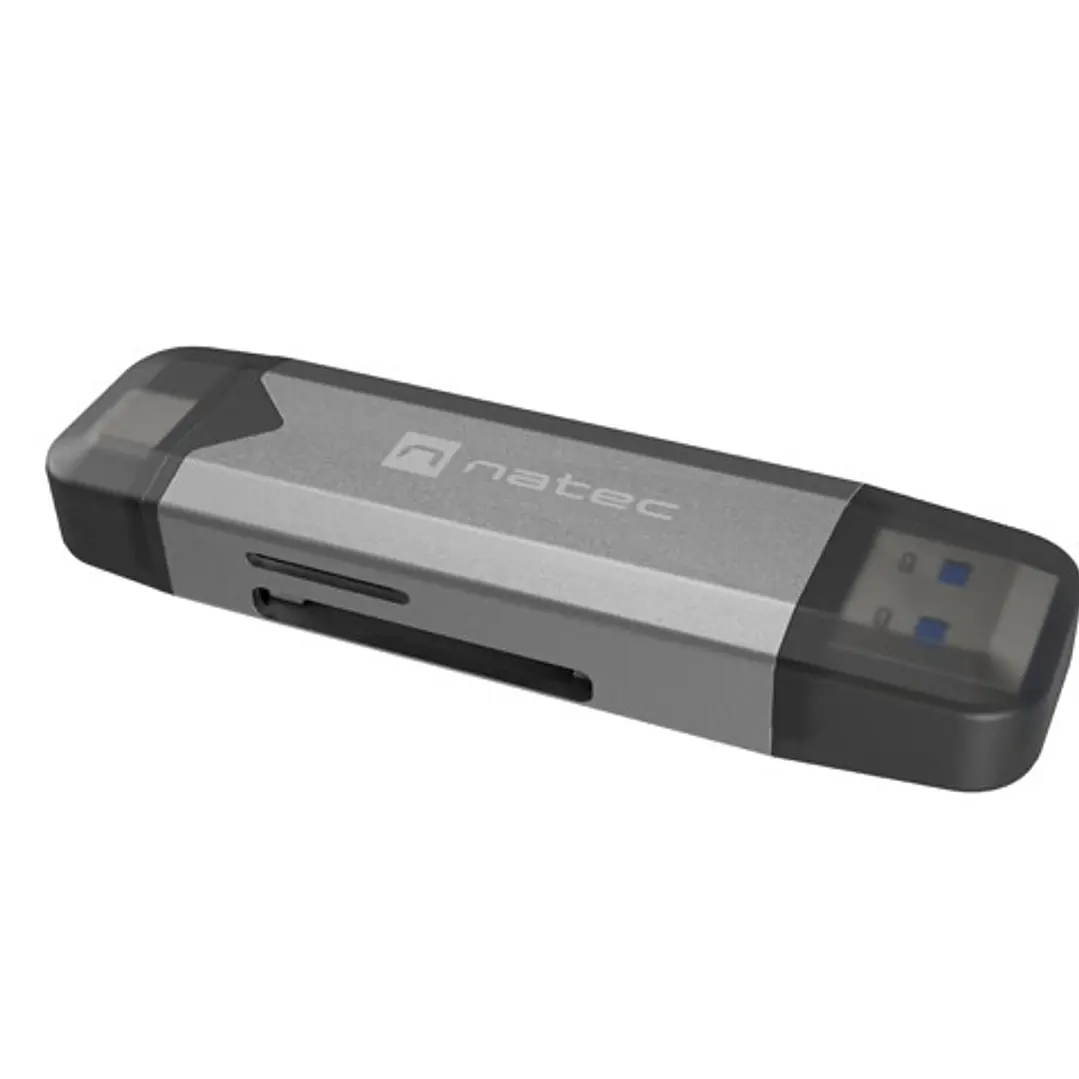 Natec Scarab 3 Lector de Tarjetas - SD,MICRO SD, USB 3.1 GEN 1, USB-A + USB-C - Color Gris 1