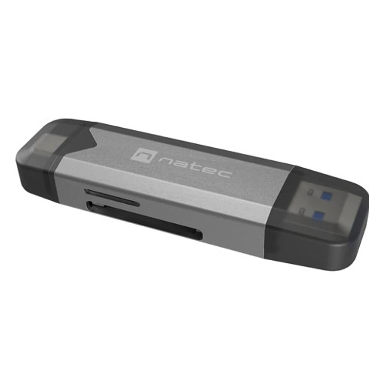 Natec Scarab 3 Lector de Tarjetas - SD,MICRO SD, USB 3.1 GEN 1, USB-A + USB-C - Color Gris 1
