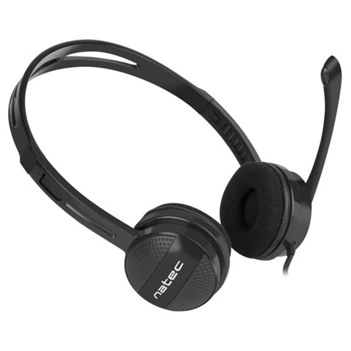 Natec Canary Go Auriculares Diadema con Microfono - MiniJack de 3,5 mm - Control de Volumen Integrado - Color Negro 1