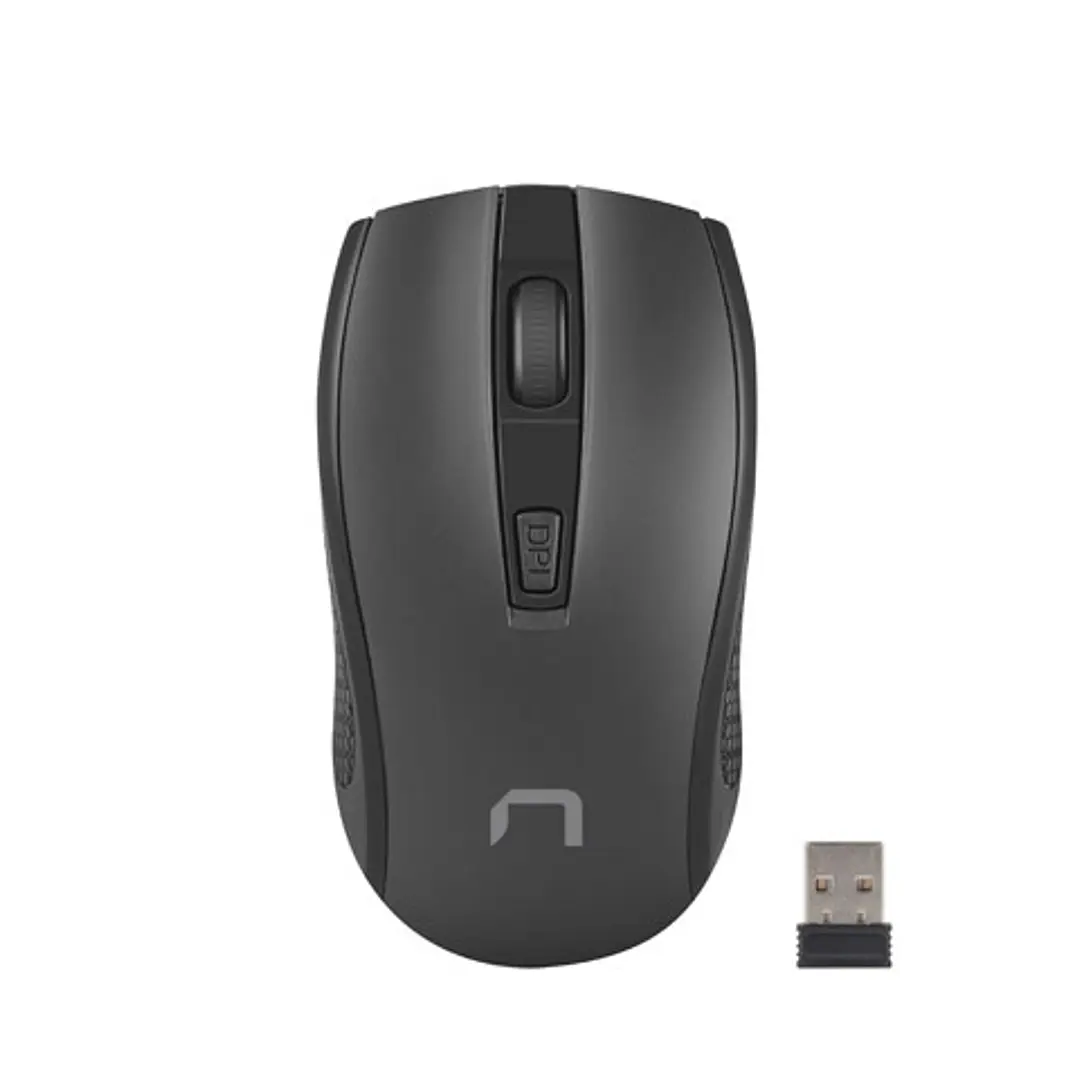 Natec Jay 2 Raton Optico Inalambrico - 1600 dpi - 2,4 Ghz - Adaptador USB - 4 Botones - Color Negro 1