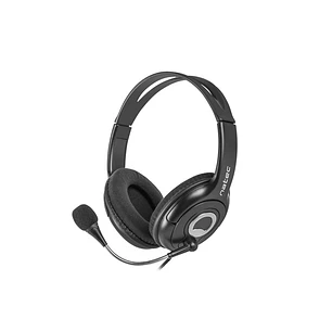 Natec Bear 2 Auriculares Diadema con Microfono - MiniJack de 3,5 mm - Control de Volumen Integrado - Color Negro