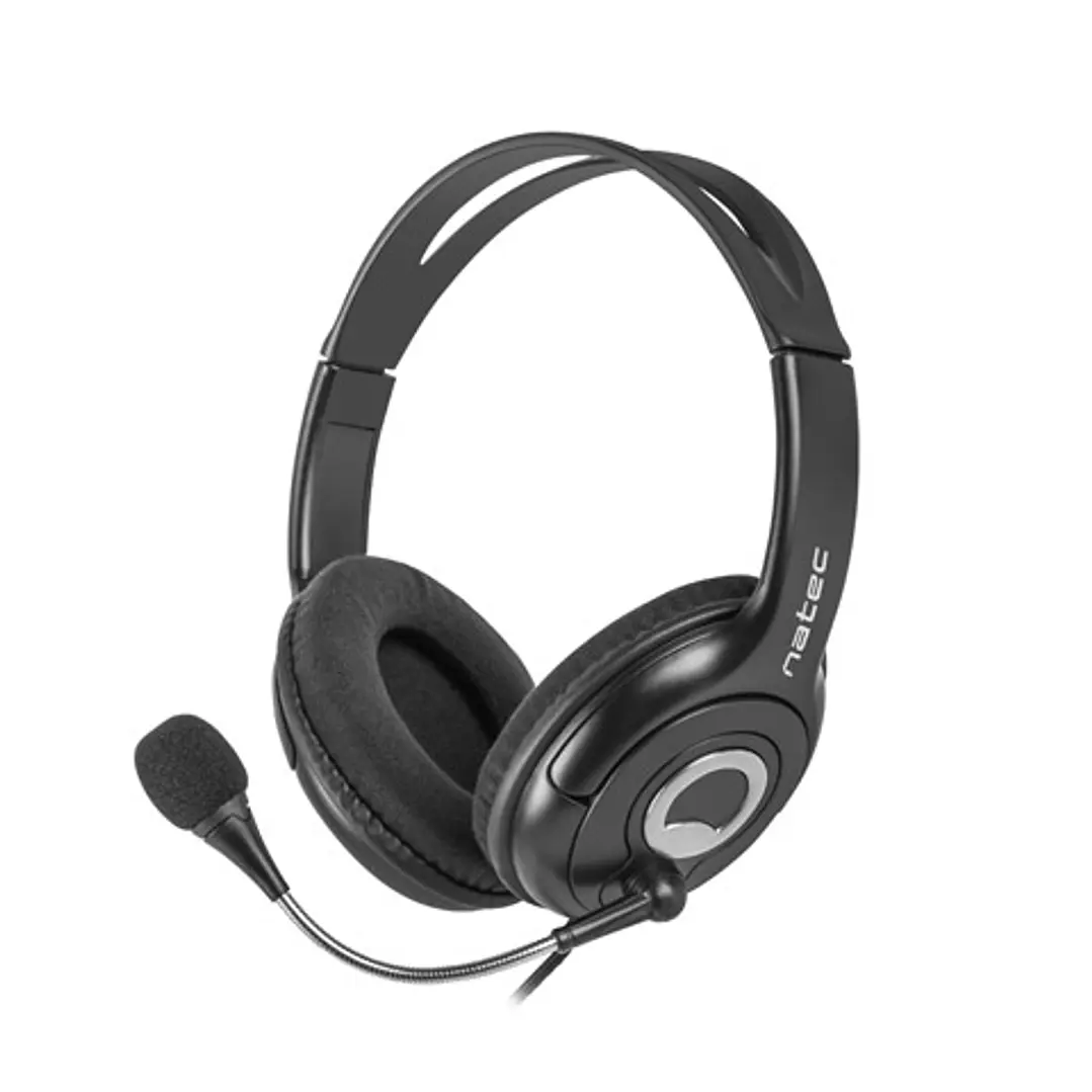 Natec Bear 2 Auriculares Diadema con Microfono - MiniJack de 3,5 mm - Control de Volumen Integrado - Color Negro 1