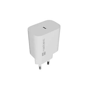 Natec Ribera Cargador de Pared 20W - 1xUSB-C - Carga Rapida - Color Blanco