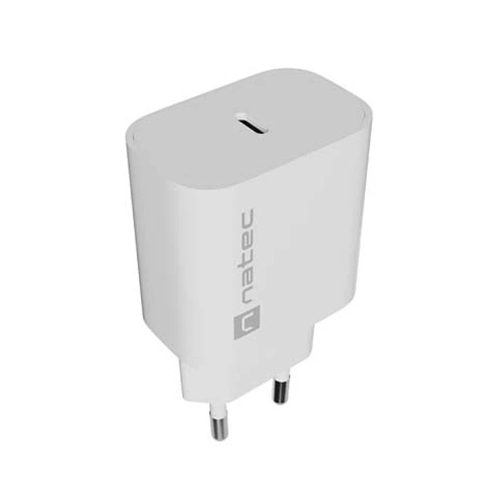 Natec Ribera Cargador de Pared 20W - 1xUSB-C - Carga Rapida - Color Blanco 1