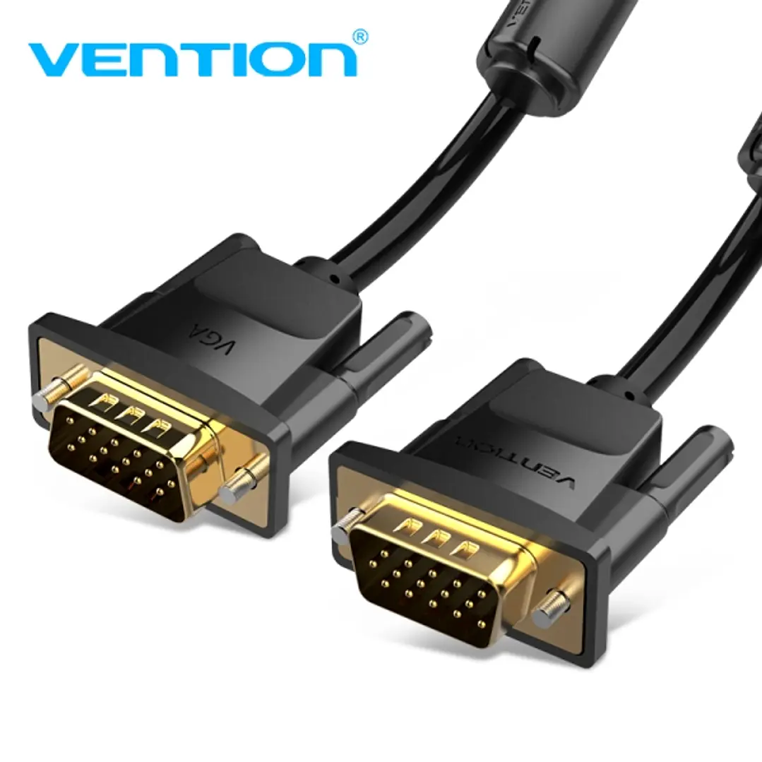 Vention Cable VGA (3+9) - Alta Definicion 1080P - Blindaje EMI - Conectores Chapados en Oro - Color Negro 1