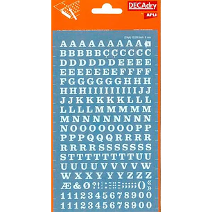 Apli Letras y Numeros Transferibles - 6mm - Facil Aplicacion - 214 Caracteres - Blanco