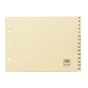 Elba Indice Alfabetico Formato 4º Apaisado 15 AZ - Cartulina de 180gr - Organizacion Alfabetica - Resistente y Duradero - Color Beige