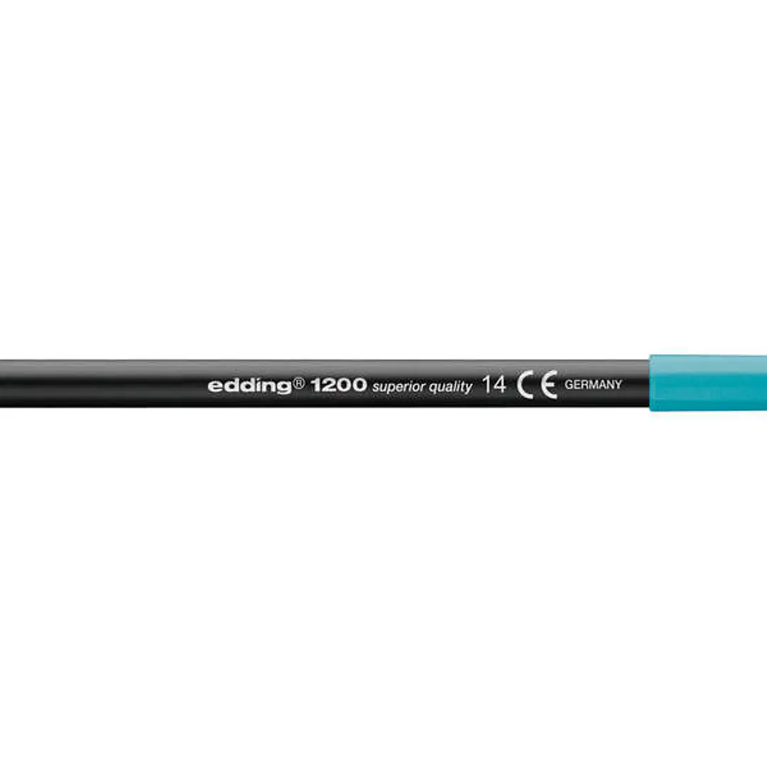 Edding 1200 Rotulador - Punta Redonda - Trazo entre 0.5 y 1 mm. - Tinta con Base de Agua - Color Azul Turquesa 1