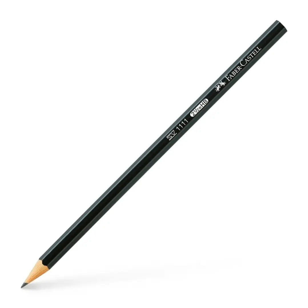 Faber-Castell Castell 1111 Lapiz de Grafito HB - Mina Resistente a la Rotura - Cuerpo con Acabado en Negro 1