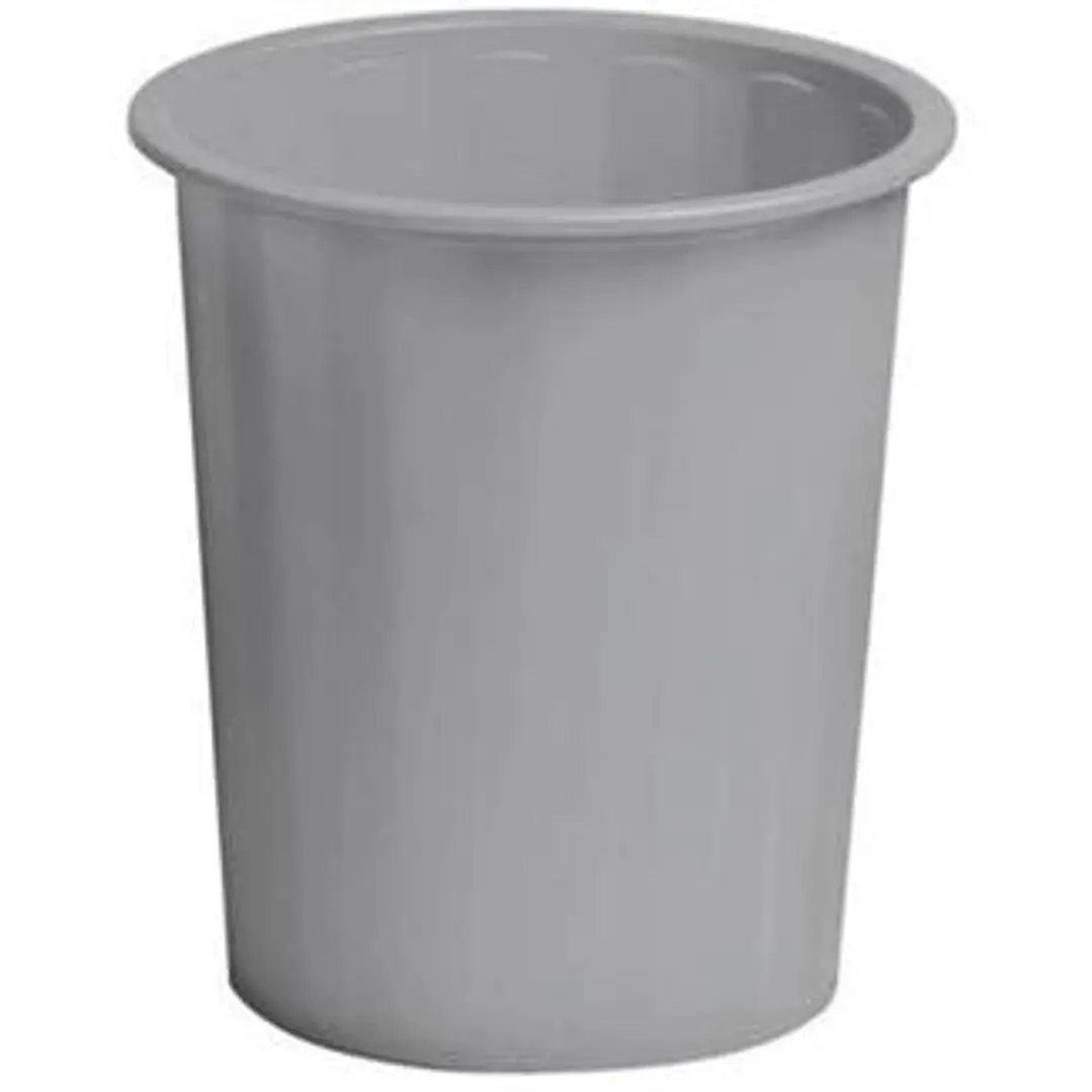 Faibo Papelera con Capacidad de 14L - Fabricada en Polipropileno - Paredes Cerradas - Apilable - Color Gris 1