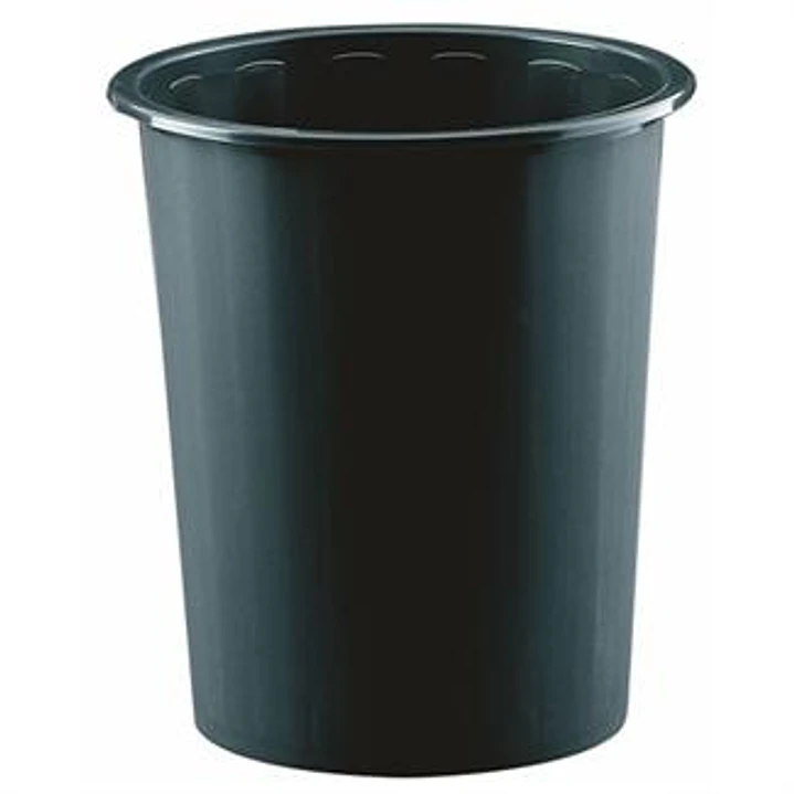 Faibo Papelera con Capacidad de 14L - Fabricada en Polipropileno - Paredes Cerradas - Apilable - Color Negro 1