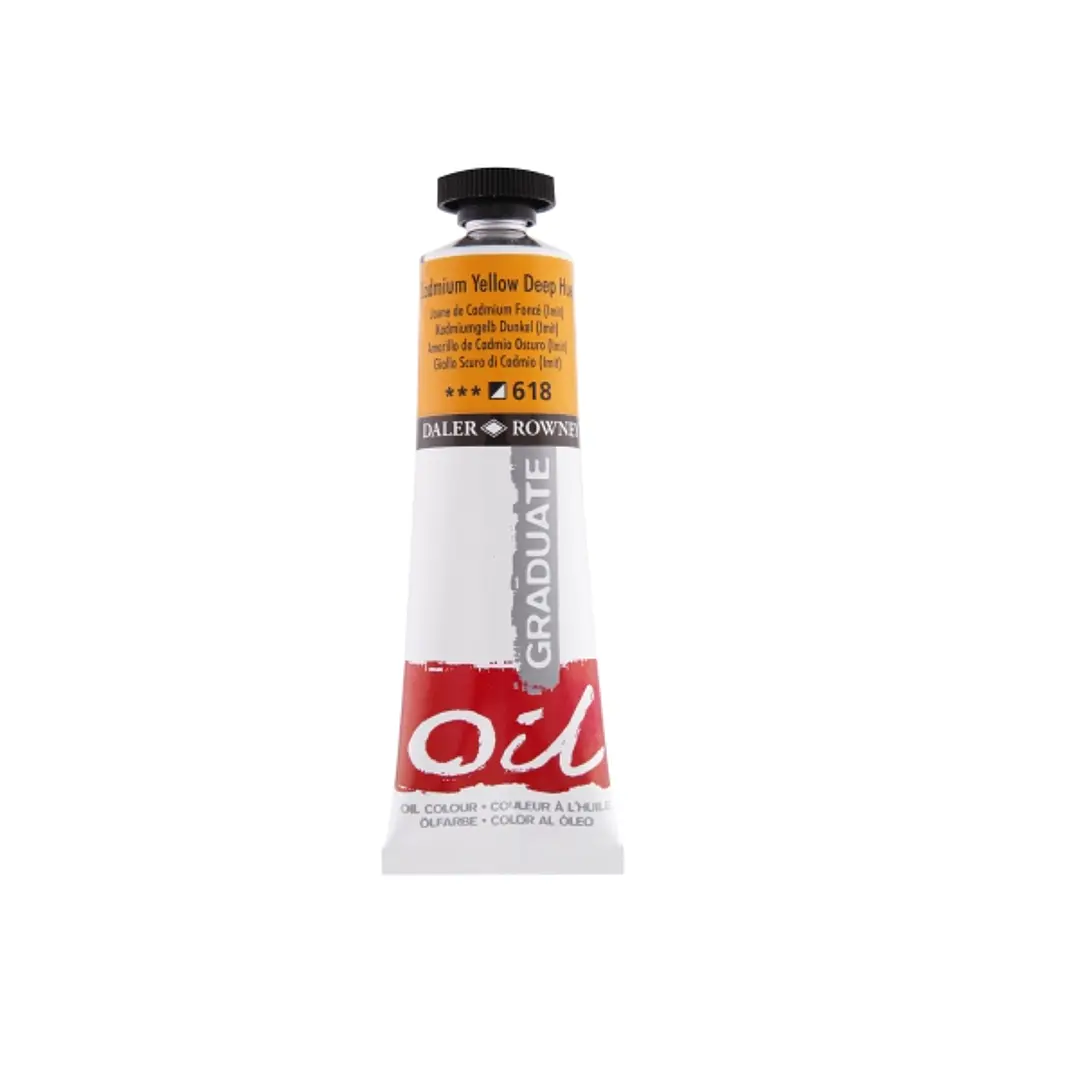 Daler Rowney Graduate Pintura al Oleo - Tubo de Aluminio - 38ml - Color Amarillo de Cadmio Profundo 1
