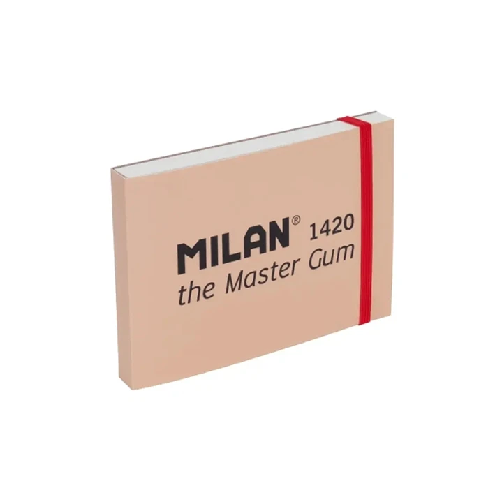 Milan 1420 The Master Gum Bloc de 30 Hojas para Acuarela - Tamaño A6 - Grano Fino de 300g/m² - Cierre con Goma Elastica - Tapa Blanda y Cubierta Trase 1
