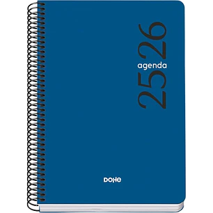 Dohe Esencial Agenda Escolar 25/26 Espiral A5 - Semana Vista - Papel 70g/m2 - Cubierta en Polipropileno - Color Azul