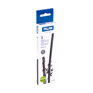 Milan Pack de 3 Barritas de Carboncillo - Natural - Redondo de 6-8mm - Color Negro