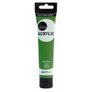 Daler Rowney Simply Pintura Acrilica - Tubo de Plastico - 75ml - Color Verde Oscuro