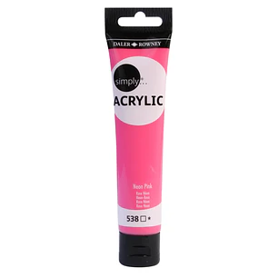 Daler Rowney Simply Pintura Acrilica - Tubo de Plastico - 75ml - Color Rosa Neon