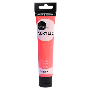 Daler Rowney Simply Pintura Acrilica - Tubo de Plastico - 75ml - Color Rojo Neon