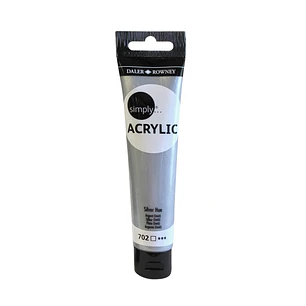 Daler Rowney Simply Pintura Acrilica - Tubo de Plastico - 75ml - Color Plata