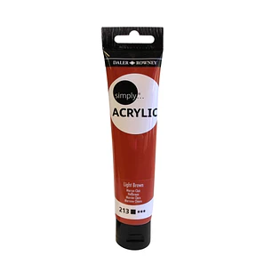 Daler Rowney Simply Pintura Acrilica - Tubo de Plastico - 75ml - Color Marron Claro