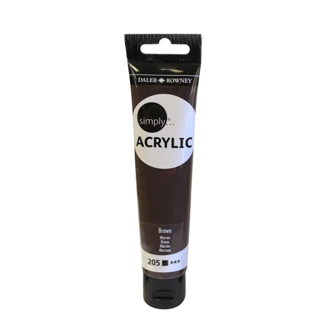 Daler Rowney Simply Pintura Acrilica - Tubo de Plastico - 75ml - Color Marron 1