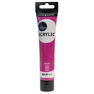 Daler Rowney Simply Pintura Acrilica - Tubo de Plastico - 75ml - Color Magenta