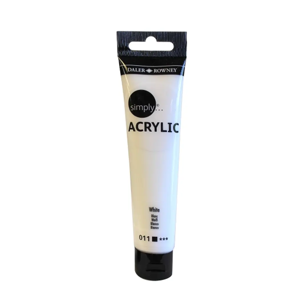 Daler Rowney Simply Pintura Acrilica - Tubo de Plastico - 75ml - Color Blanco 1