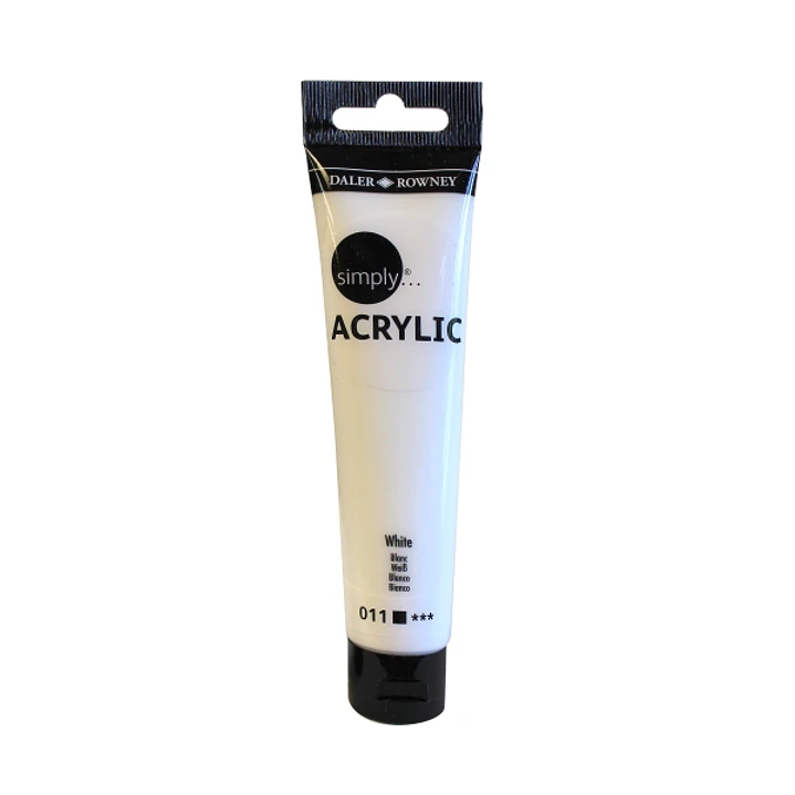 Daler Rowney Simply Pintura Acrilica - Tubo de Plastico - 75ml - Color Blanco 1