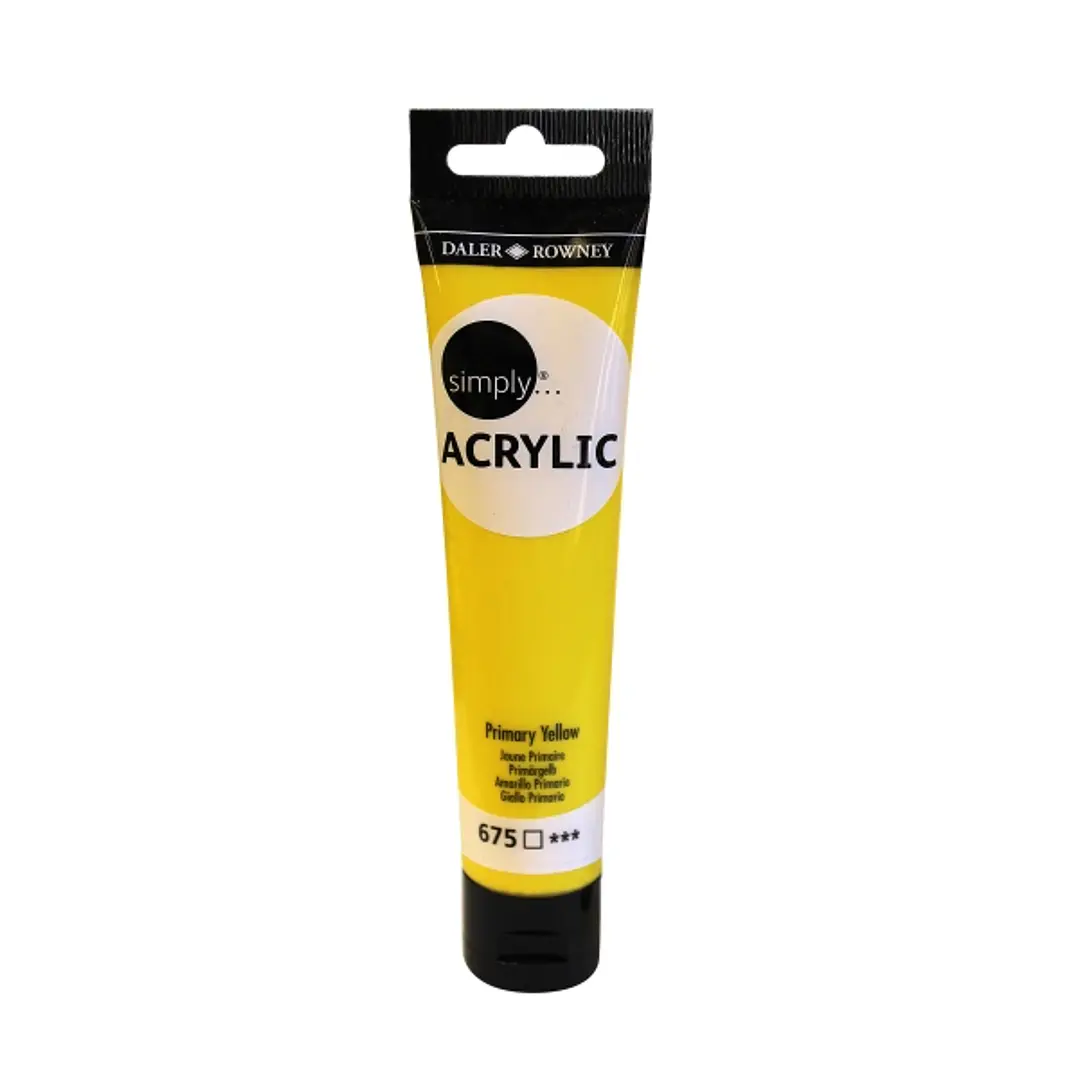 Daler Rowney Simply Pintura Acrilica - Tubo de Plastico - 75ml - Color Amarillo de Proceso 1