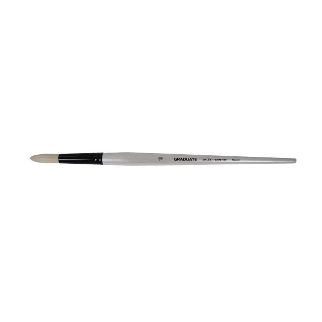 Daler Rowney Graduate Pincel para Oleo - Pelo de Cerda Natural - Mango Largo - Redondo - N°10 1