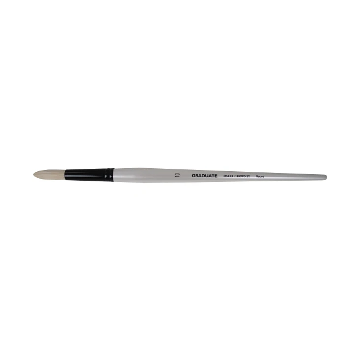 Daler Rowney Graduate Pincel para Oleo - Pelo de Cerda Natural - Mango Largo - Redondo - N°10 1