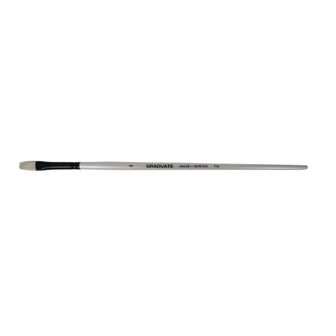Daler Rowney Graduate Pincel para Oleo - Pelo de Cerda Natural - Mango Largo - Plano - N° 4 1